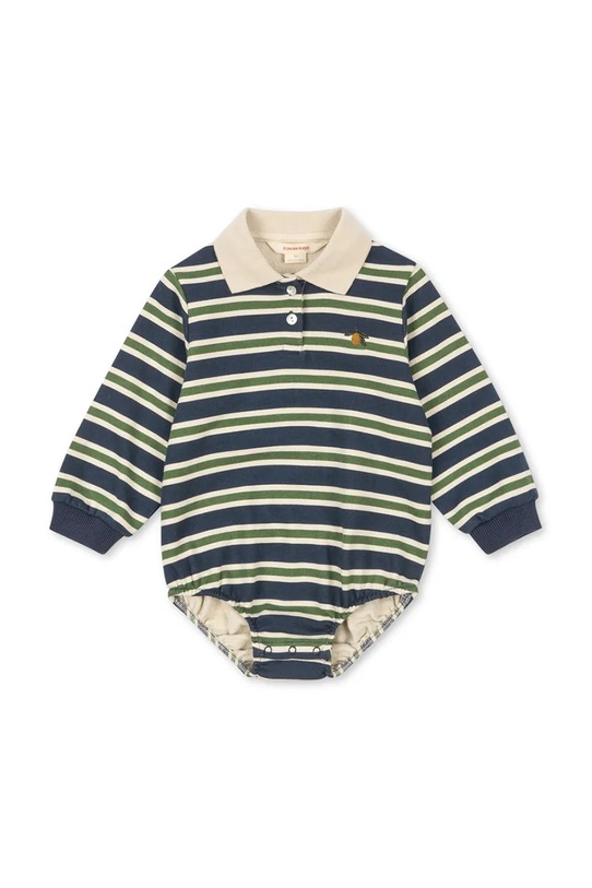 Konges Sløjd body bawełniane niemowlęce SPOTTY LS ROMPER GOTS Produkt niemowlęcy granatowy KS104431.9BYA
