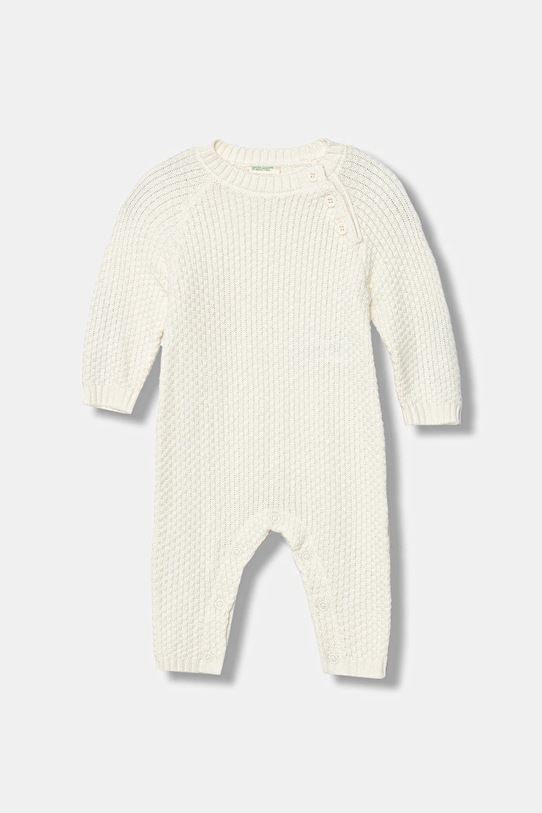 United Colors of Benetton pajacyk z domieszką kaszmiru niemowlęcy Produkt niemowlęcy beżowy 1IQLAT006.W.Seasonal