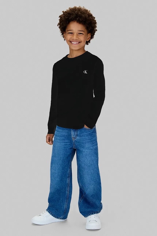 Bavlněné tričko s dlouhým rukávem Calvin Klein Jeans 2-pack černá IB0IB02255.9BYA