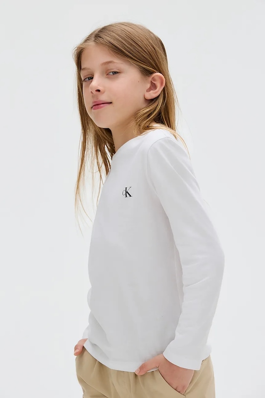 Bavlněné tričko s dlouhým rukávem Calvin Klein Jeans 2-pack IB0IB02255.9BYA černá