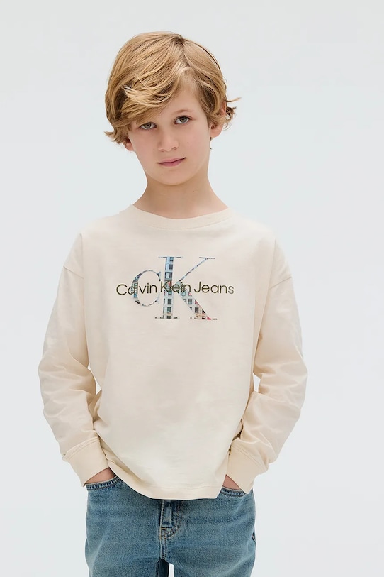 Calvin Klein Jeans longsleeve bawełna beżowy IB0IB02531.9BYA