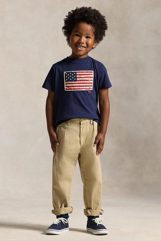 Detské bavlnené tričko Polo Ralph Lauren bavlna tmavomodrá 322843794001