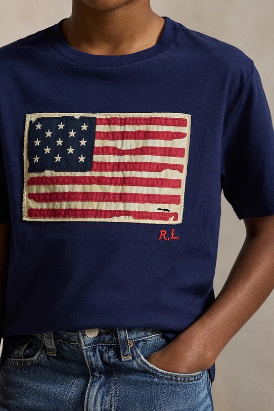 Polo Ralph Lauren tricou de bumbac pentru copii 323843794001 bleumarin