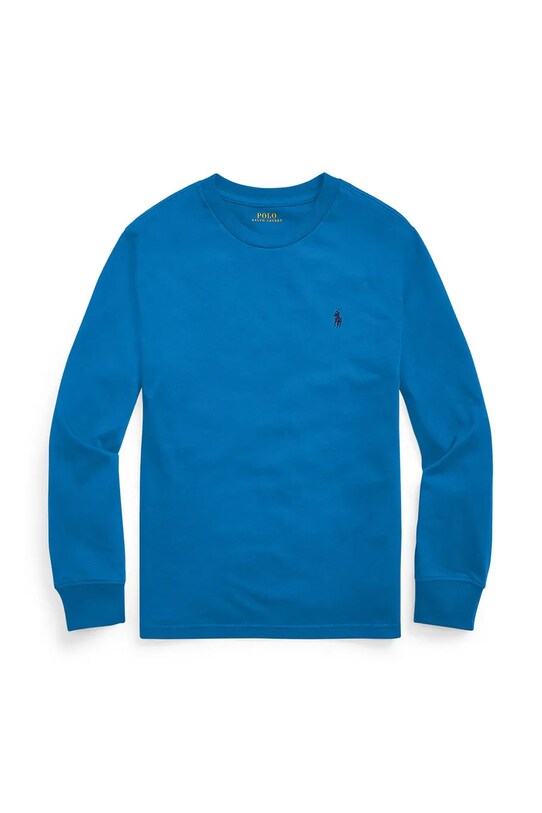 Detská bavlnená košeľa s dlhým rukávom Polo Ralph Lauren okrúhly modrá 323843804007