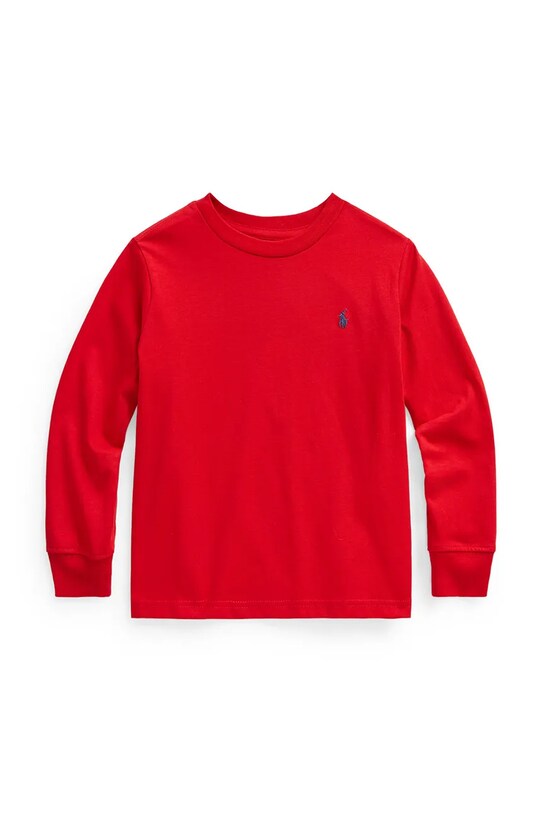 Хлопковый детский лонгслив Polo Ralph Lauren круглый вырез красный 322843804003