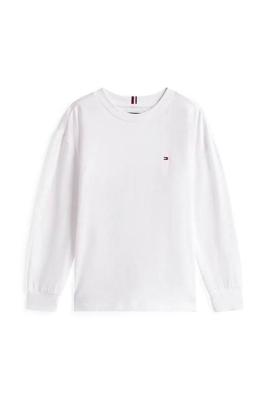 Хлопковый детский лонгслив Tommy Hilfiger KB0KB09846.104.122.9BYA белый AW25