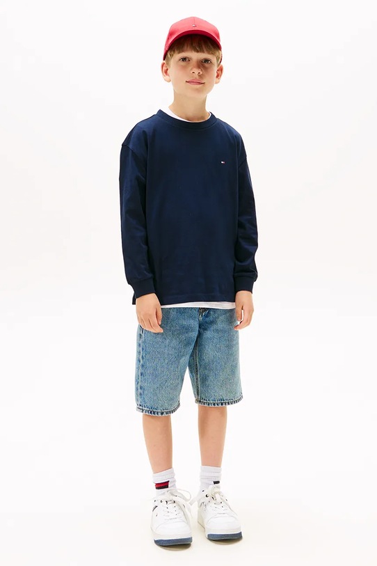 Хлопчик Дитячий бавовняний лонгслів Tommy Hilfiger KB0KB09846.104.122.9BYA темно-синій