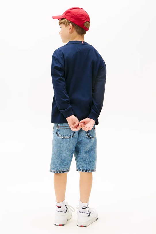 Дитячий бавовняний лонгслів Tommy Hilfiger темно-синій KB0KB09846.104.122.9BYA