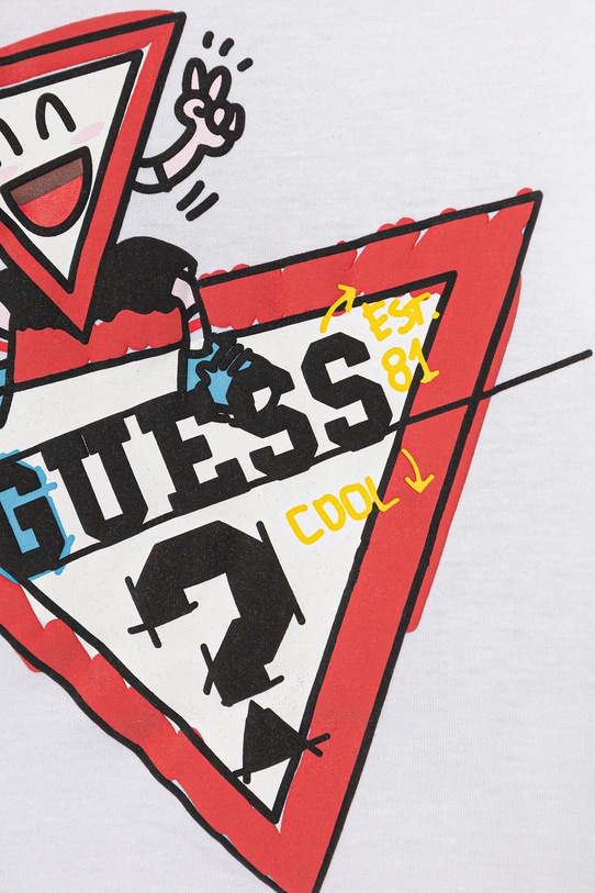 Chłopiec Guess longsleeve bawełniany niemowlęcy I5YI00.K8HM4.9BYA biały