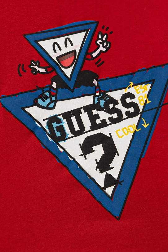 Chłopiec Guess longsleeve bawełniany niemowlęcy I5YI00.K8HM4.9BYA czerwony