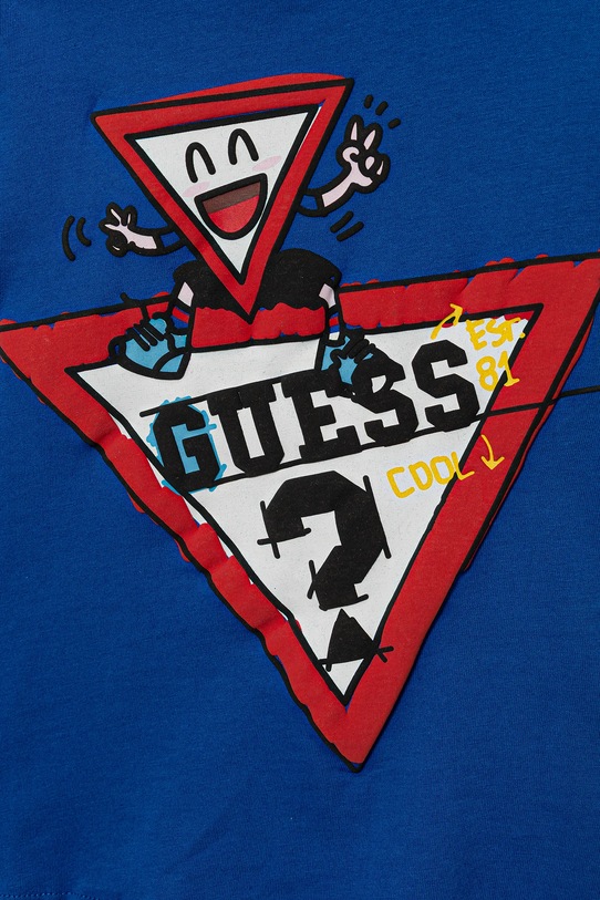 Chłopiec Guess longsleeve bawełniany niemowlęcy I5YI00.K8HM4.9BYA niebieski