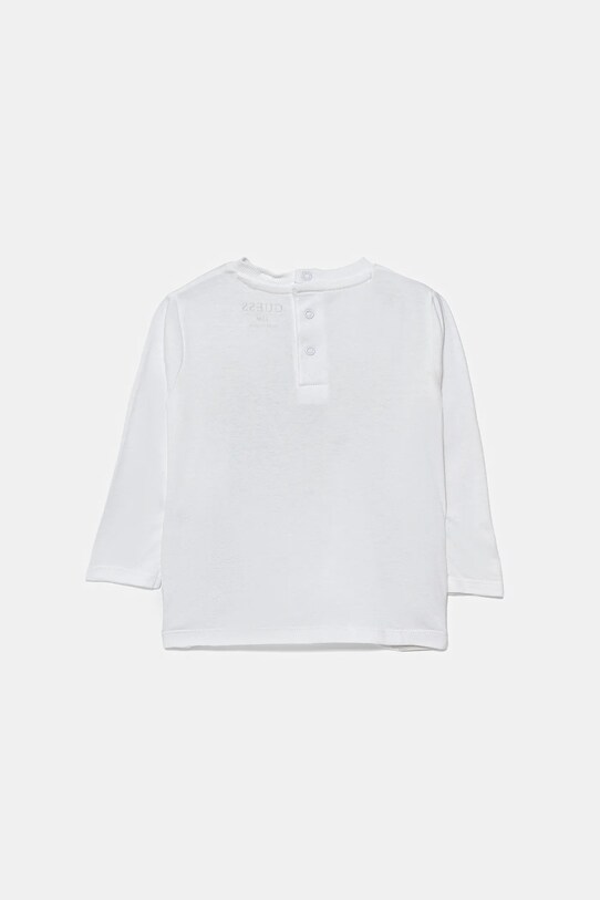 Guess longsleeve din bumbac pentru bebeluși I5YI01.K8HM4.9BYA alb AW25
