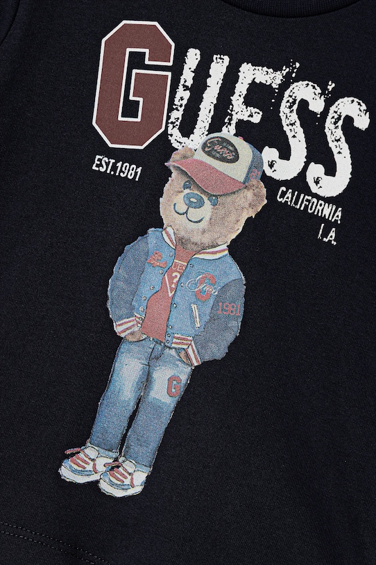 Băieți Guess longsleeve din bumbac pentru bebeluși I5YI04.K8HM4.9BYA bleumarin