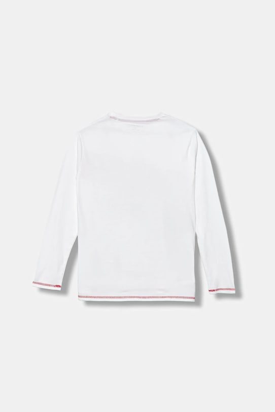 Guess longsleeve bawełniany dziecięcy L5YI00.K8HM4.9BYA biały AW25