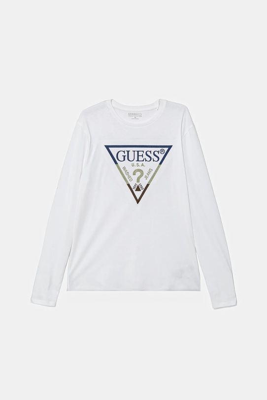 Детска блуза с дълги ръкави Guess памук бял L5YI06.K8HM4.9BYA