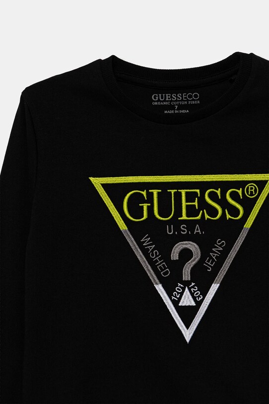 Chłopiec Guess longsleeve bawełniany dziecięcy L5YI06.K8HM4.9BYA czarny