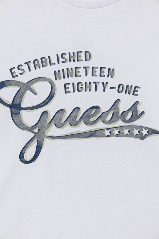Chłopiec Guess longsleeve bawełniany dziecięcy L5YI14.K8HM4.9BYA biały