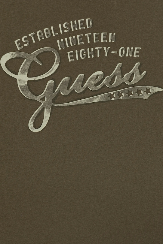 Băieți Guess longsleeve din bumbac pentru copii L5YI14.K8HM4.9BYA verde