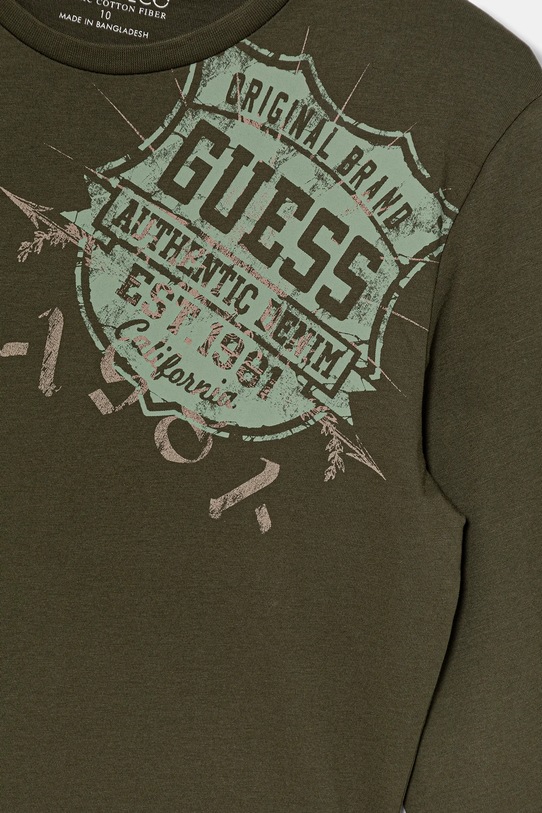 Chłopiec Guess longsleeve bawełniany dziecięcy L5YI16.K8HM4.9BYA zielony
