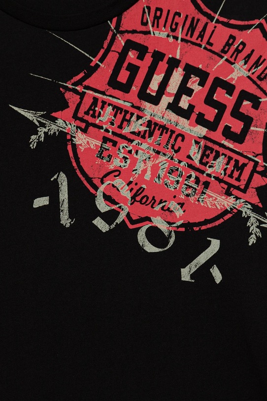 Chłopiec Guess longsleeve bawełniany dziecięcy L5YI16.K8HM4.9BYA czarny