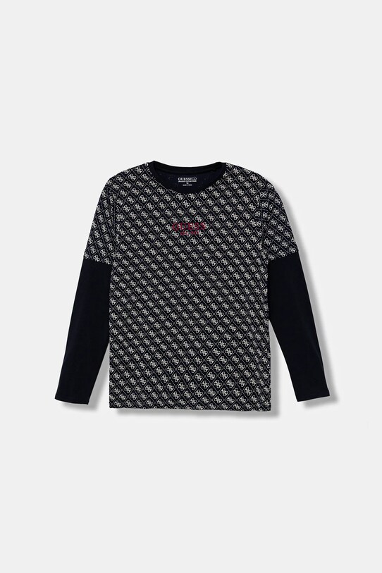 Guess longsleeve bawełniany dziecięcy wzorzyste niebieski L5YI18.K8HM4.9BYA