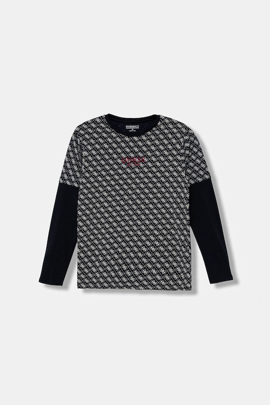 Guess longsleeve bawełniany dziecięcy wzorzyste niebieski L5YI18.K8HM4.9BYA
