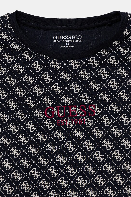 Chłopiec Guess longsleeve bawełniany dziecięcy L5YI18.K8HM4.9BYA niebieski
