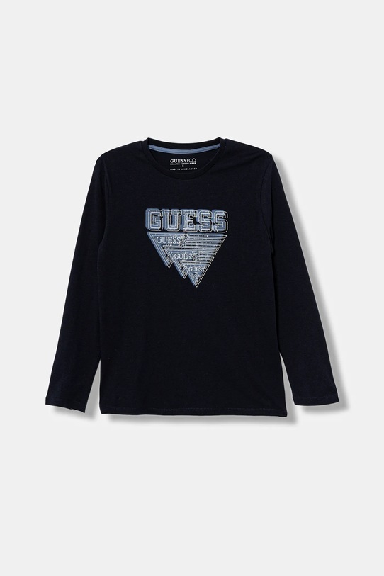 Guess longsleeve bawełniany dziecięcy nadruk granatowy L5YI27.K8HM4.9BYA
