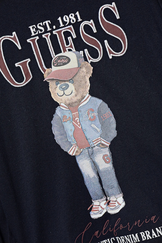 Chłopiec Guess longsleeve bawełniany dziecięcy L5YI30.K8HM4.9BYA granatowy