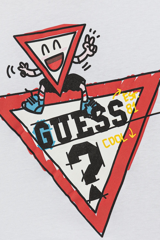 Chłopiec Guess longsleeve bawełniany dziecięcy N5YI01.K8HM4.9BYA biały