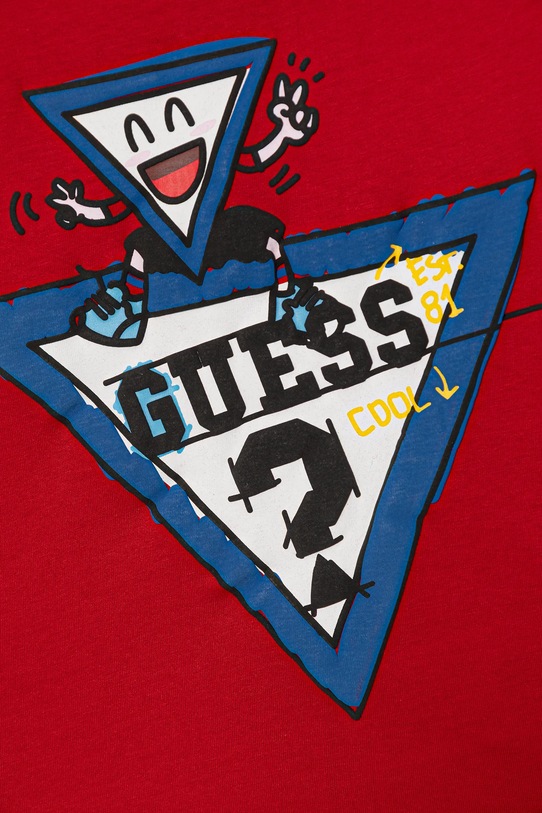 Chłopiec Guess longsleeve bawełniany dziecięcy N5YI01.K8HM4.9BYA czerwony