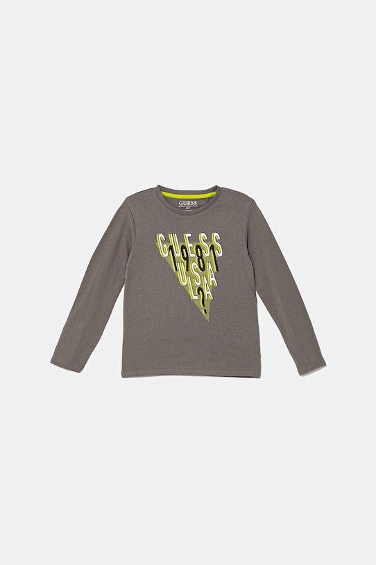 Guess longsleeve din bumbac pentru copii print gri N5YI03.K8HM4.9BYA