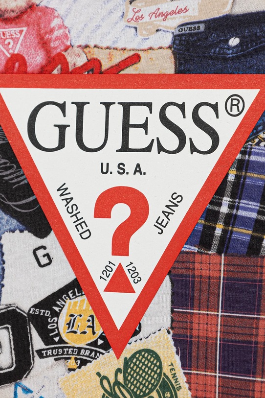Chłopiec Guess longsleeve bawełniany dziecięcy N5YI09.K8HM4.9BYA granatowy