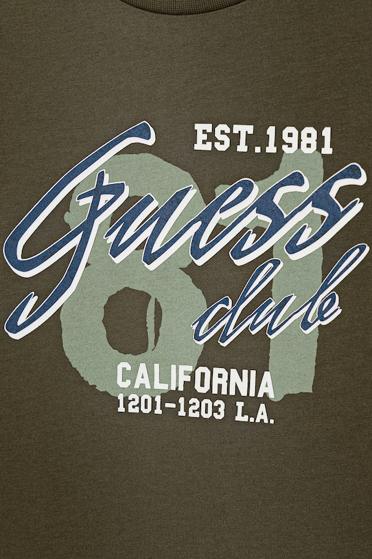 Chłopiec Guess longsleeve bawełniany dziecięcy N5YI15.K8HM4.9BYA zielony