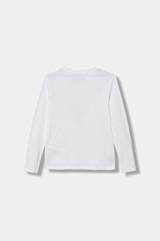 Guess longsleeve din bumbac pentru copii N5YI24.K8HM4.9BYA alb AW25