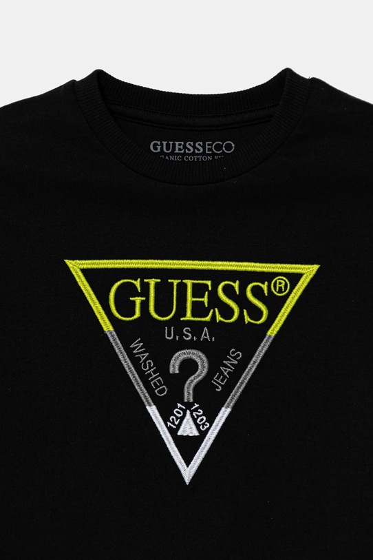 Chłopiec Guess longsleeve bawełniany dziecięcy N5YI24.K8HM4.9BYA czarny