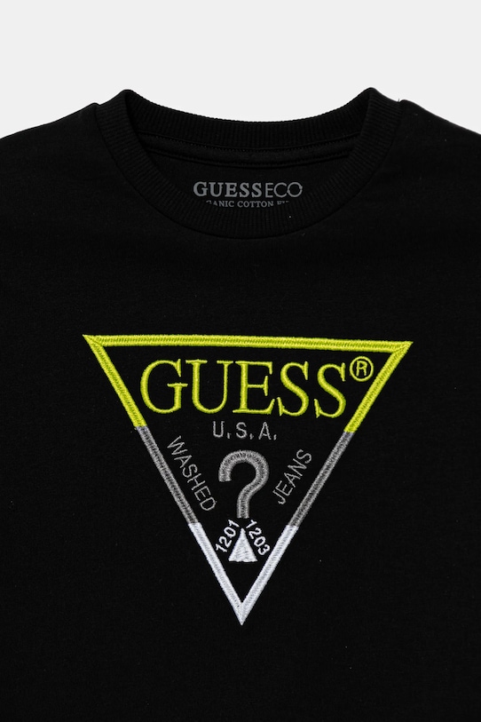 Chłopiec Guess longsleeve bawełniany dziecięcy N5YI24.K8HM4.9BYA czarny