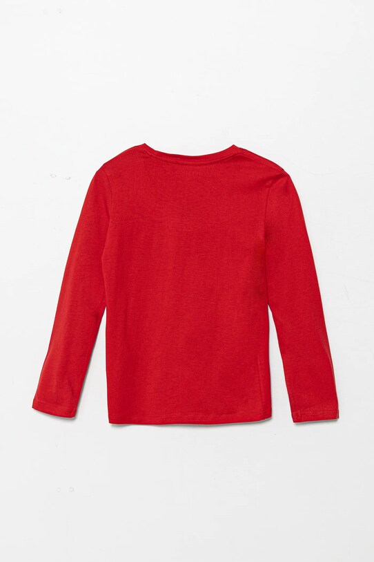 Guess longsleeve din bumbac pentru copii N5YI25.K8HM4.9BYA rosu AW25