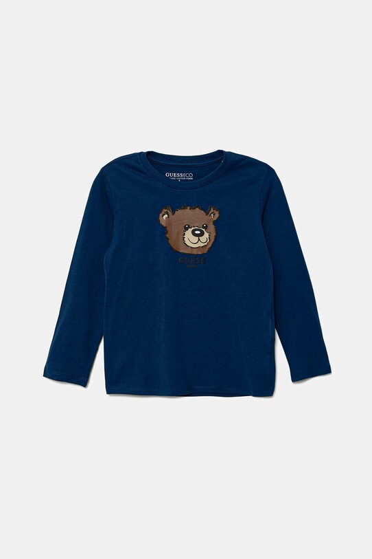Guess longsleeve din bumbac pentru copii print albastru N5YI25.K8HM4.9BYA