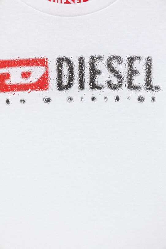 Dječaci Dječja pamučna majica dugih rukava Diesel TDROPS T-SHIRT J02474 bijela