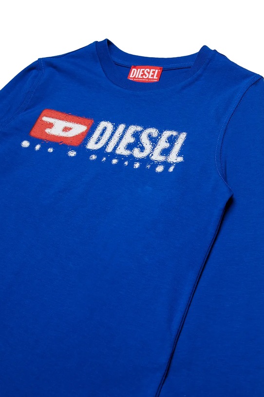 Băieți Diesel longsleeve din bumbac pentru copii TDROPS T-SHIRT J02474 albastru