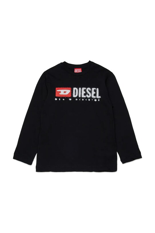 Diesel longsleeve bawełniany dziecięcy TDROPS T-SHIRT nadruk czarny J02474