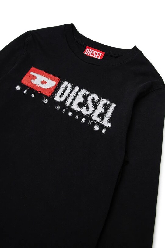 Chłopiec Diesel longsleeve bawełniany dziecięcy TDROPS T-SHIRT J02474 czarny
