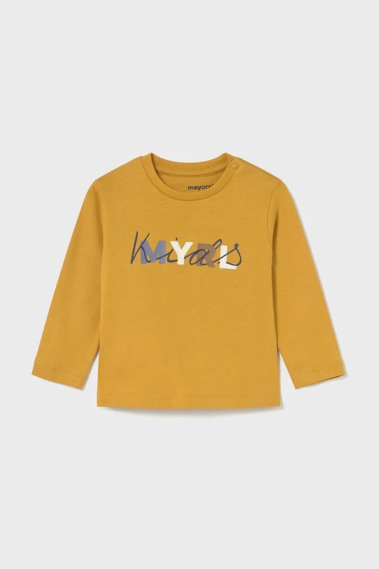 Mayoral longsleeve bawełniany okrągły żółty 108.3D.Baby.9BYA