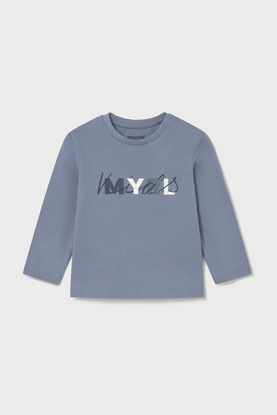 Mayoral longsleeve bawełniany okrągły niebieski 108.3D.Baby.9BYA