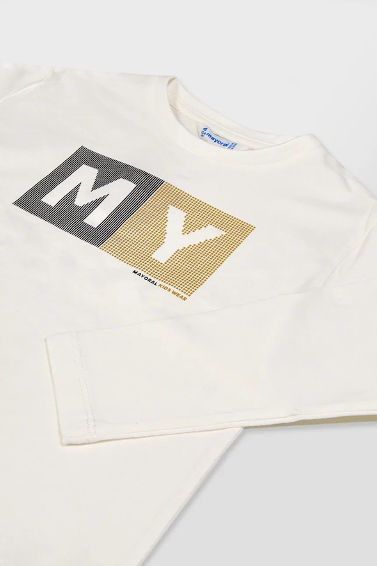 Mayoral longsleeve bawełniany beżowy 173.5C.Mini.9BYA