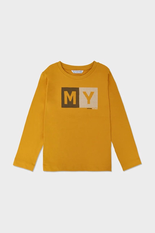 Mayoral longsleeve bawełniany 173.5C.Mini.9BYA żółty AW25
