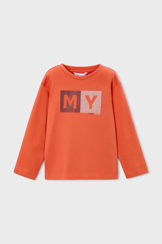 Mayoral longsleeve din bumbac print portocaliu 173.5C.Mini.9BYA