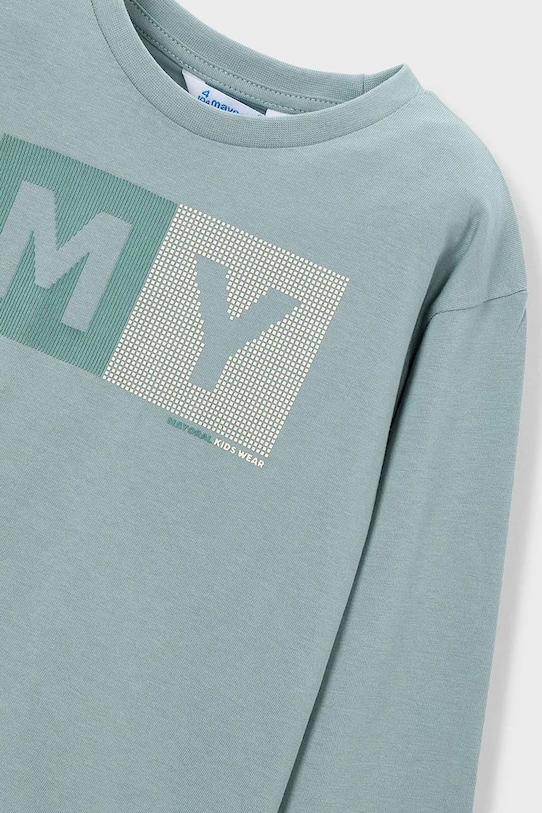 Băieți Mayoral longsleeve din bumbac 173.5C.Mini.9BYA turcoaz