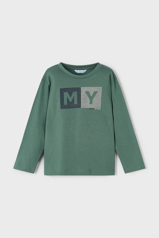 Mayoral longsleeve bawełniany 173.5C.Mini.9BYA zielony AW25